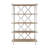 47x16.5x75" Five-tiered Wooden Shelving Unit With Ornate Cut-out Design, Brown/white