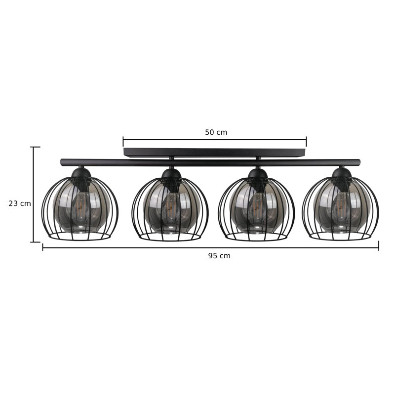 Alashia Flush Mount, Black, Smoky