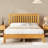  Murphie Mid-Century Solid Wood Platform Queen Bed Frame With Grille Headboard, Brown-1689090713-1689090716