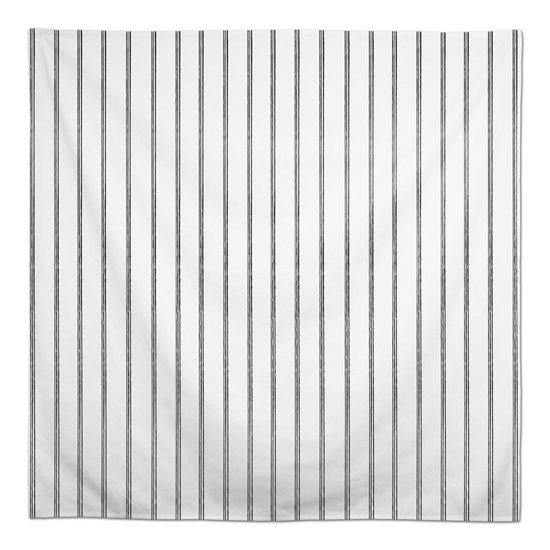 Striped Polyester Tablecloth, Black, 58" L x 58" W