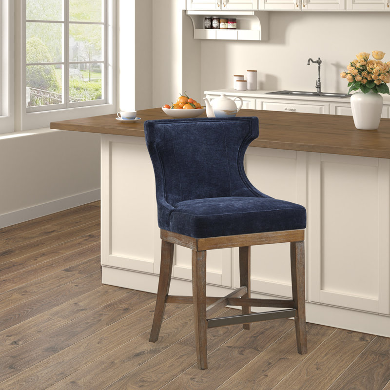 Carson Swivel Counter Stool, Navy, 1