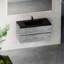 Meuble-lavabo de salle de bain avec lavabo de 42 po, rangement gris. Bassin de sable en quartz et fermeture en douceur facile pour les tiroirs modernes impeccables