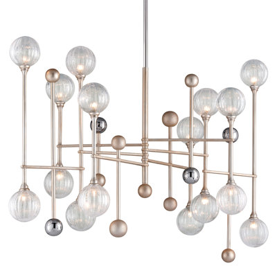Lustre linéaire 16 lumières spoutnik modern Majorette