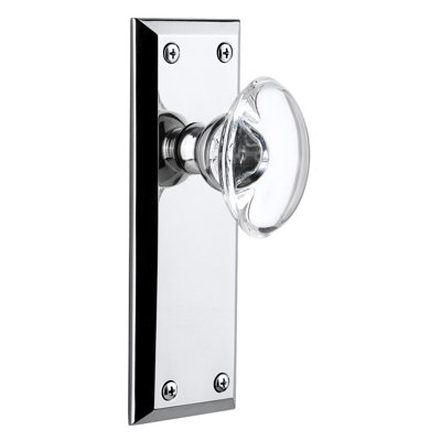Grandeur Fifth Avenue Plate Single Dummy with Provence Crystal Door Knob