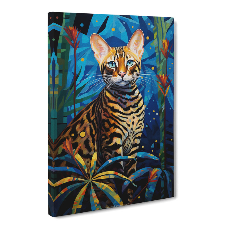 Bengal Cat Deco - Wrapped Canvas, 76cm H x 50cm W x 3cm D