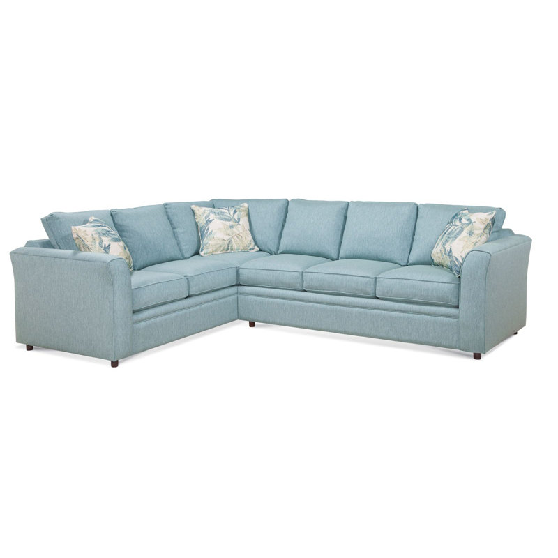 Northfield Sectional, Left Hand Facing, Green and Blue Stripe; 0252-54