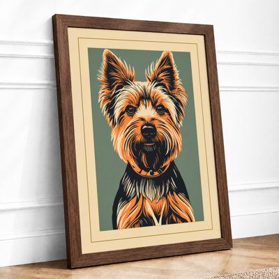 Alert Terrier Rustic - Framed Print