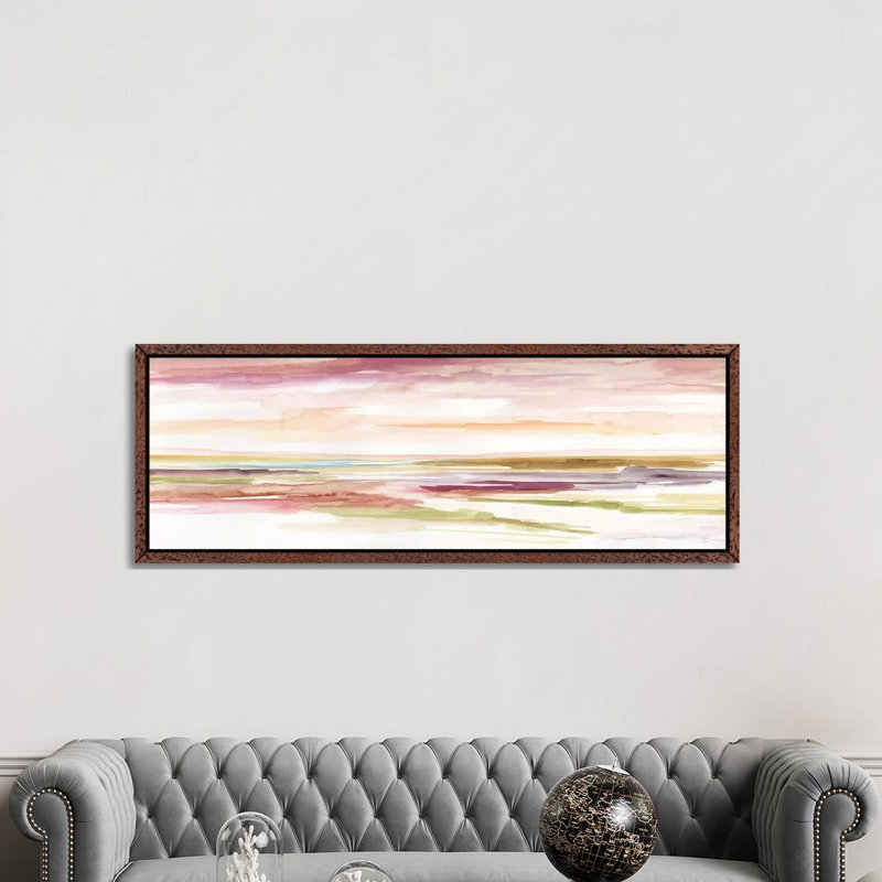 Spectrum Sunset I by Nan - Panoramic Print on Canvas, 121.92 cm H x 40.64 cm W, Classic Brown Wood Framed