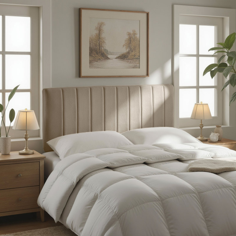 Wade Logan® Chastelyne Upholstered Easy Assemble Wall Mounted Headboard ...