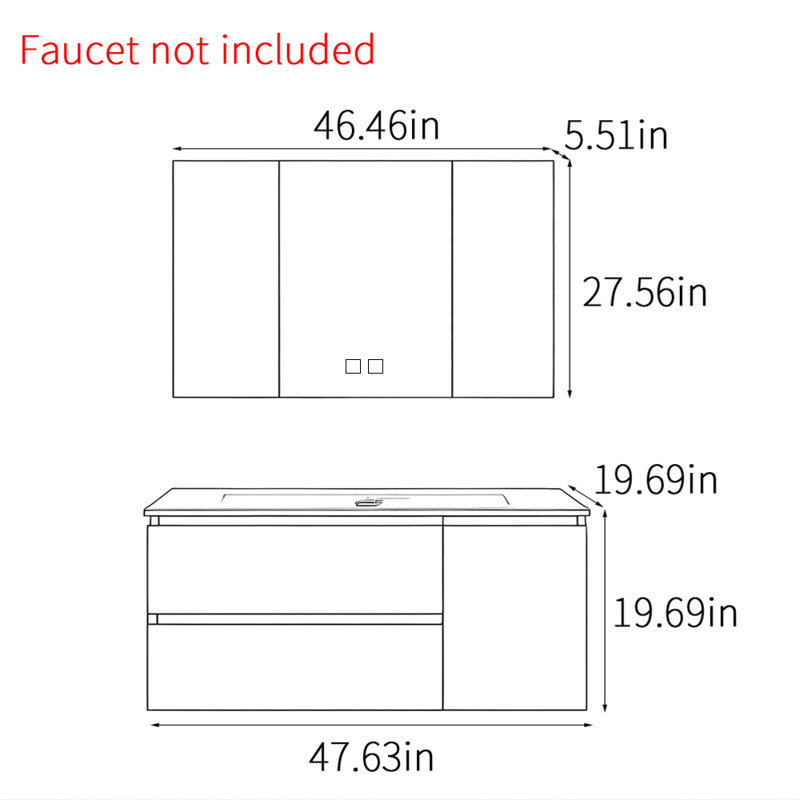 Simple modern style bathroom cabinet