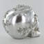 Skull With Flowers Silver Finish Comeau Scuplture