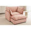 Fauteuil en chenille et siège mobile rose de 39,8 po de largeur, rembourrage de soutien, coussin de dossier idéal pour une utilisation régulière, détente
