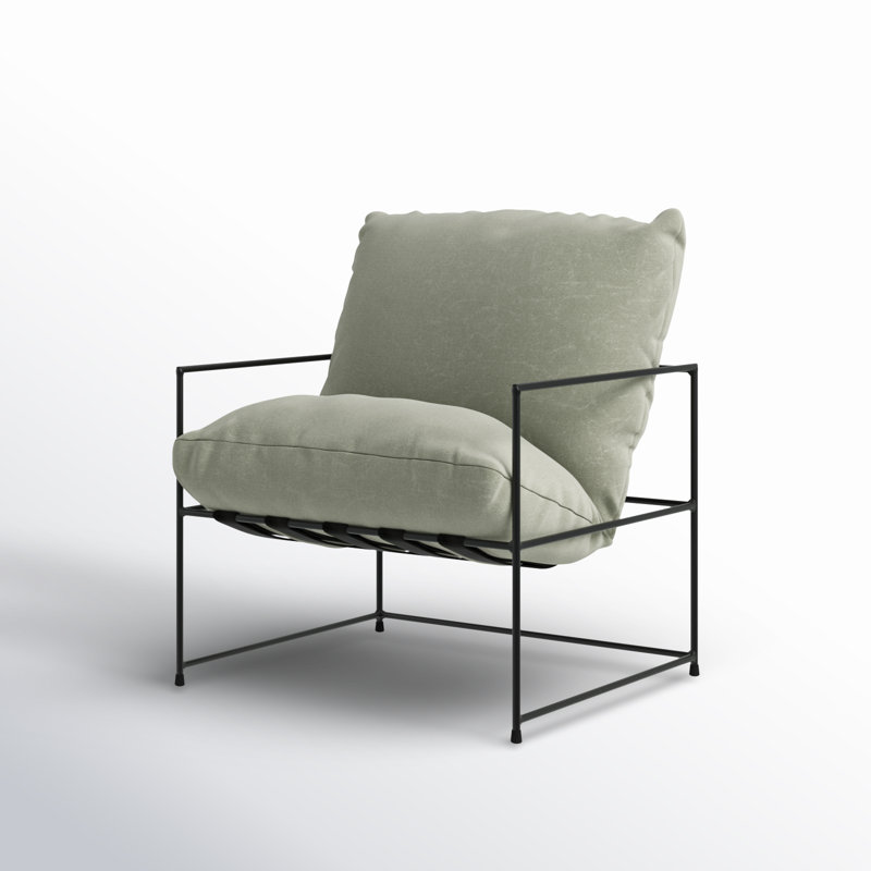 Danita Armchair, Washed Green Performance Canvas