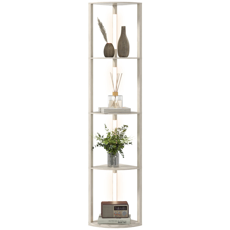 163.5cm Veneered LED Column Floor Lamp