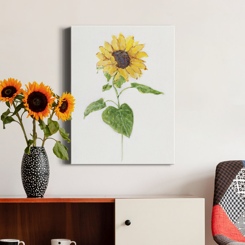 Tournesol I - reproduction d'art sur toile tendue, H 48 po x l 32 po