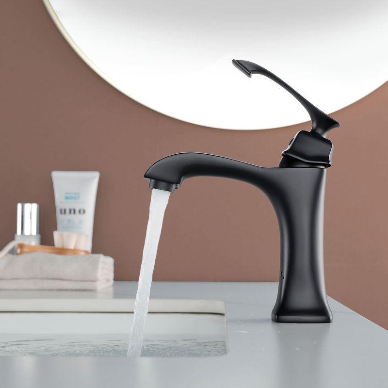 Single-Hole Single-handle Bathroom Faucet, Matte Black