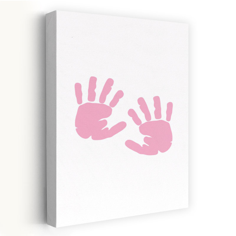Little Pink Handprints Abstract Wall Art Print by Saskia Michele - Wrapped Canvas Print, 45.72cm H x 30.48cm W