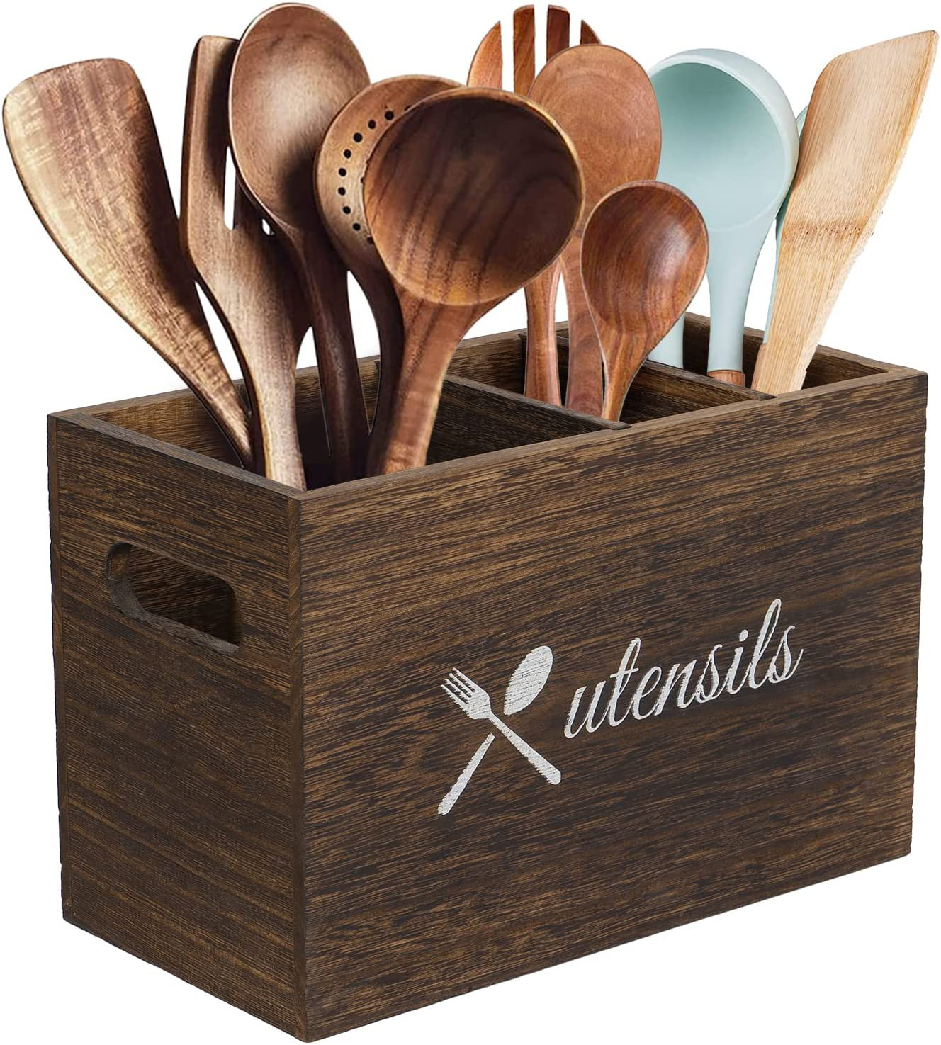 Gracie Oaks Wood Rectangle Flatware Caddy Wayfair