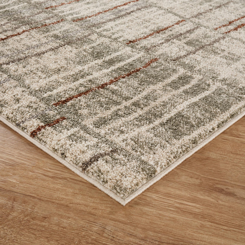 Celil Geometric Shapes Area Rug, SAGE, 120 x 170 cm (Rectangular)