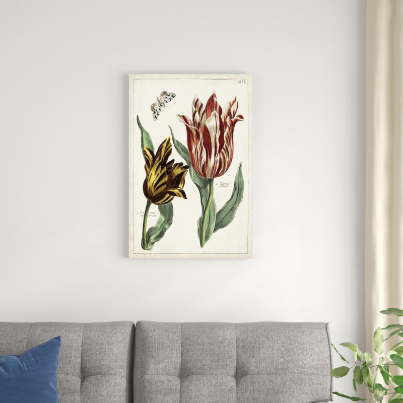 Tulipe classique IV - peinture sur toile tendue, H 30 po x l 20 po x P 1,25 po