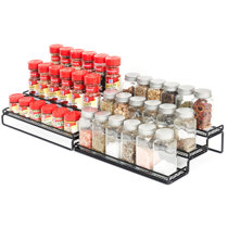 Bamboo Spice Rack organizer for Cabinet 3-Tier, for Pantry Cabinet or  Countertop, Waterproof, and Non Skid Shelf, For Spice Bottles, Jars,  Seasonings