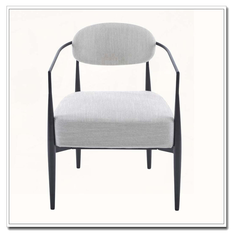 Fauteuil d'appoint moderne rembourré, Beige, noir