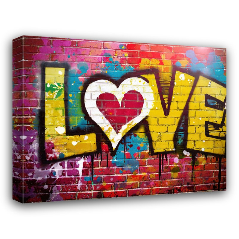«Love 7» par Stephen Chambers, reproduction sur toile tendue, H 26 po x l 32 po x P 1,5 po