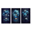 «Fleurs bleues et blanches chinoises», 3 pièces sur toile-1297012829-1297012824