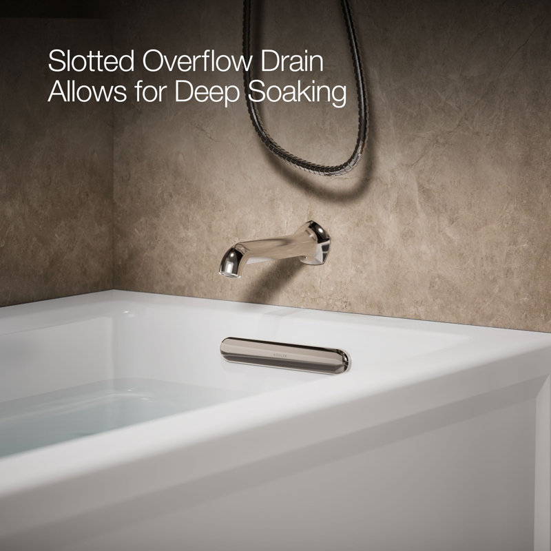 Archer 66" x 32" Soaking Bathtub, White, Right