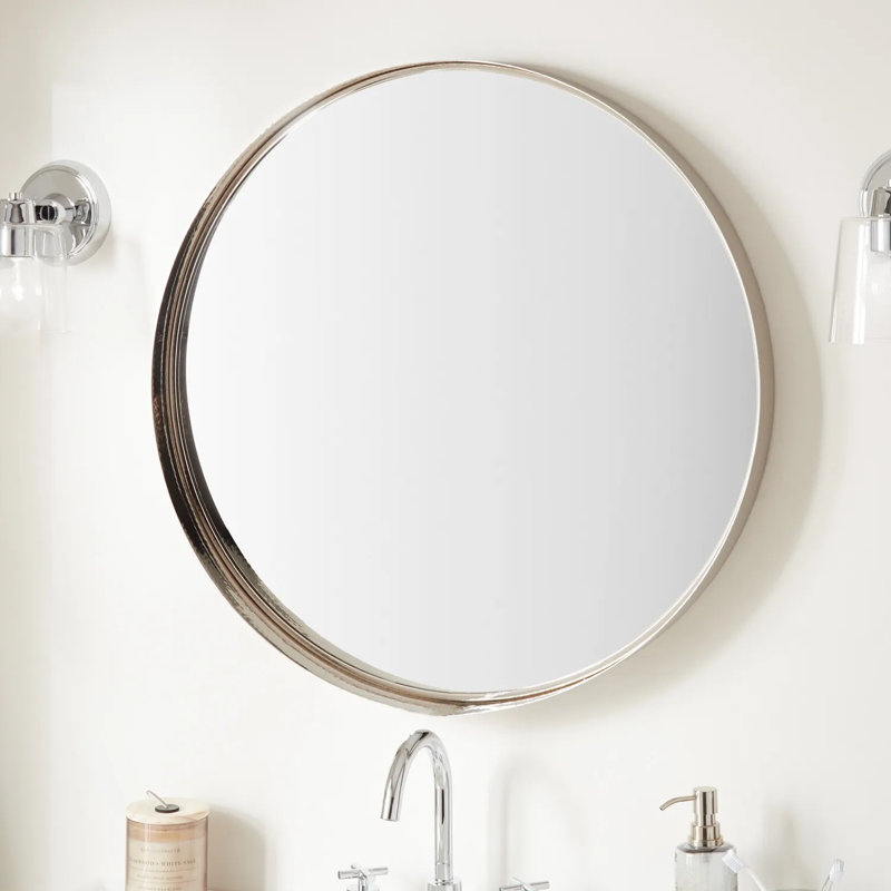 Palora Oval Bathroom Vanity Mirror, Brushed Nickel