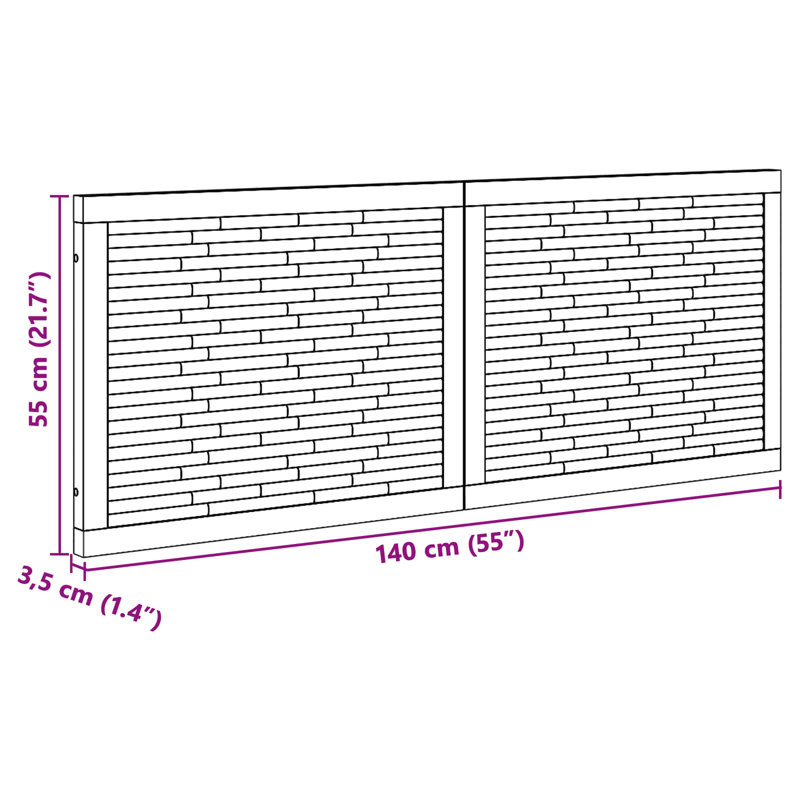Solid Wood Headboard, European Double (140 x 200 cm)