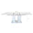 Extendable Dining Room Table For 6-10 Modern White Faux Marble Wooden Expandable Kitchen Table W/Dual Column Pedestal Base, Large Rectangle Dining Table
