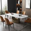  Table de salle à manger moderne avec plateau rectangulaire en pierre frittée, pieds en acier au carbone-1144489278-1162646665