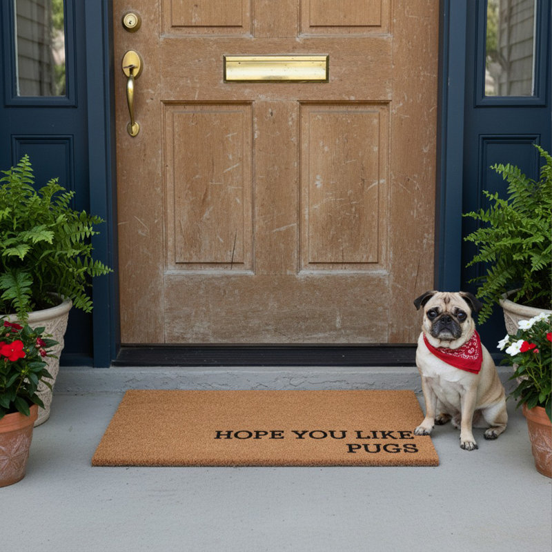 Hope You Like Pugs Doormat, 17"x29", 17" x 29", Pugs