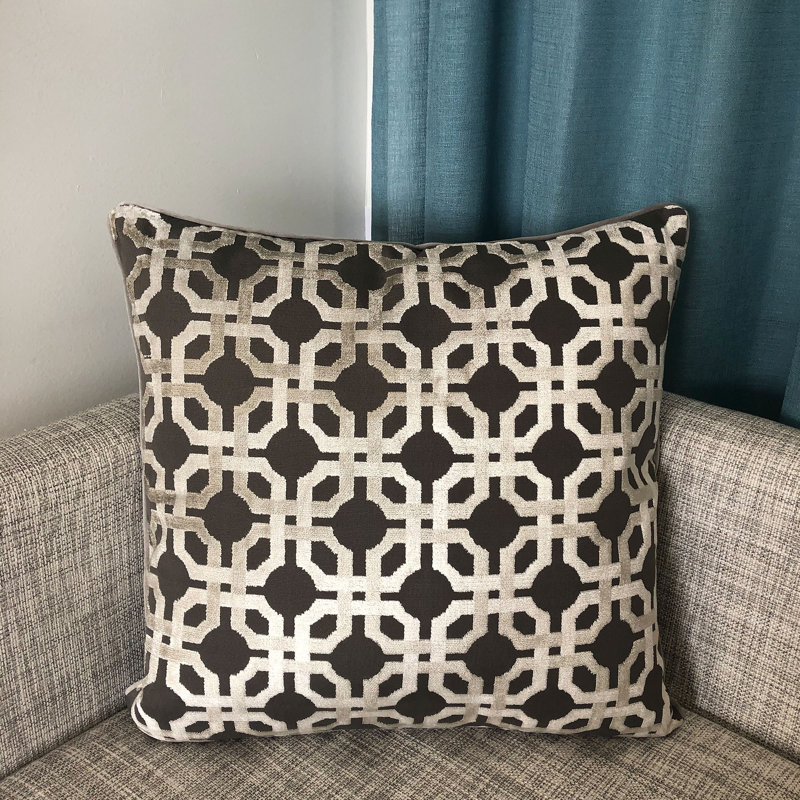 Martina Square Pillow Cover & Insert, Gray