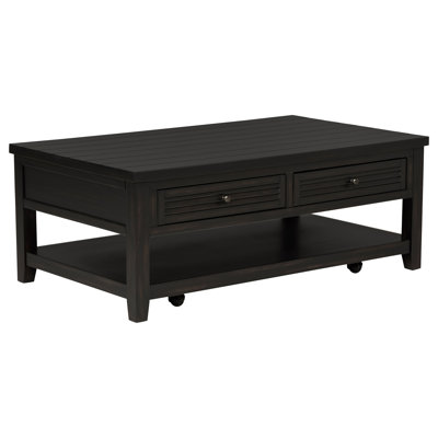 Sutter Distressed Java 2-Drawer Rectangular Coffee Table