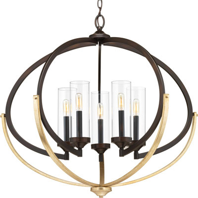 Lustre géométrique à 5 lumières