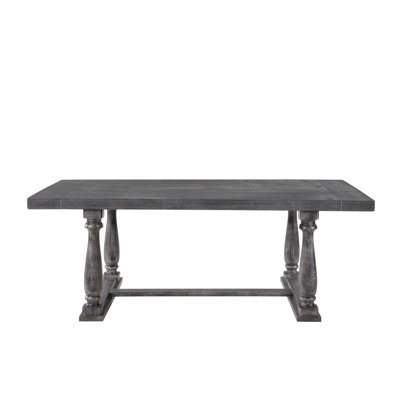 Weathered Gray Oak Finish Dining Table
