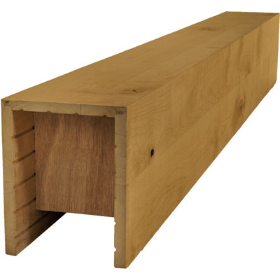 Poutre en bois taillé à la main AmeriCraft, 3 côtés (poutre en U), l 9 1/2 po x H 7 1/2 po x L 144 po, finition chêne doré, aulne noueux de qualité tache