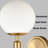 Modern Gold Wall Sconce with Globe Milk Glass Shade 2 Pack-149248722