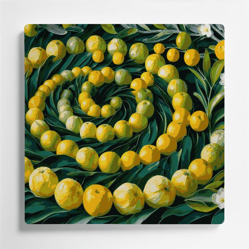 «Fruit Limequat», art mural en métal vert, H 8 po x l 8 po