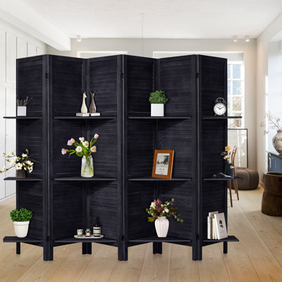 Double-Side Room Divider with Shelves for Room Separation