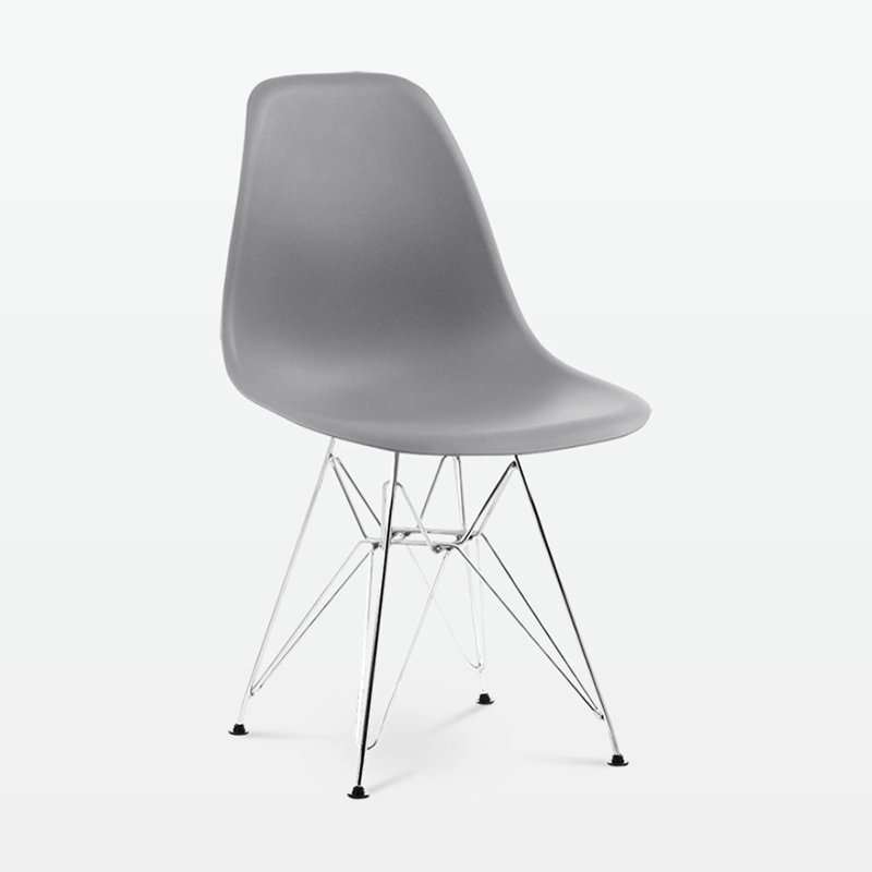 16.5'' H Dining Chair, Gray, Silver, 4