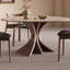 Ensemble de table de salle à manger rond en pierre frittée minimaliste-110567274