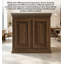 Bureau de réception traditionnel en bois massif, finition noyer foncé avec motif en relief