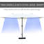 Parasol de patio beige 15 pi - marché rectangulaire en acier double face pour parasol de jardin, construction solide, plateforme à assemblage facile, manivelle, piscine à parasol