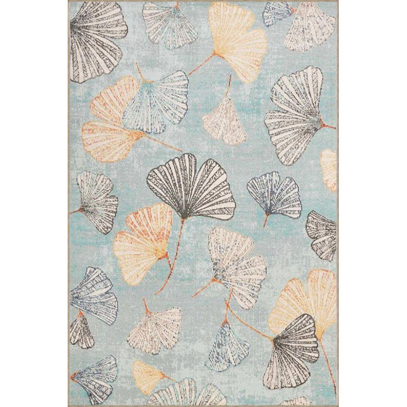 Soft Floral Patterned Woven Base Washable Rug, Rectangle 3'3" x 4'11" Rug Pad Included