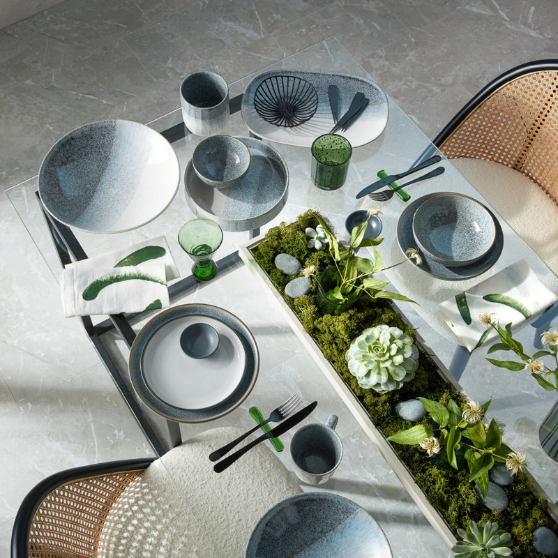Denby Studio Grey White Medium Coupe Plate