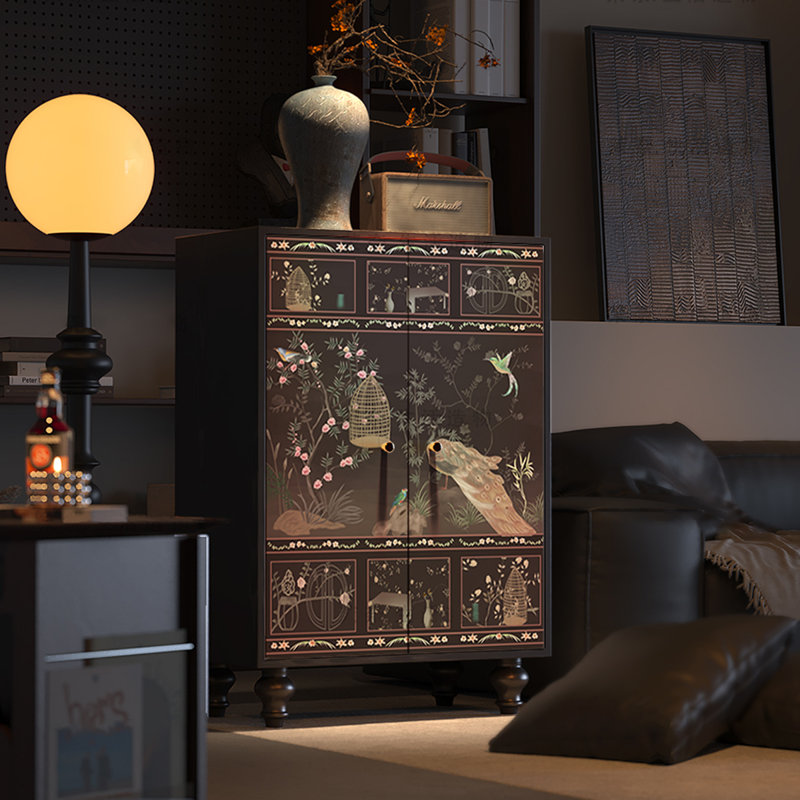 Retro Solid Wood Accent Cabinet