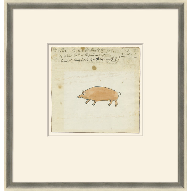 Pig - Sm. Mennonite Ledger Drawing Giclee Print by Soicher Marin Archives